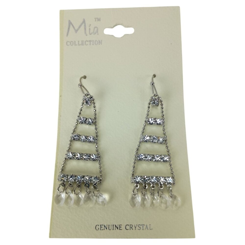 Mia Collection Costume Jewelry Genuine Crystal Dangle Earrings